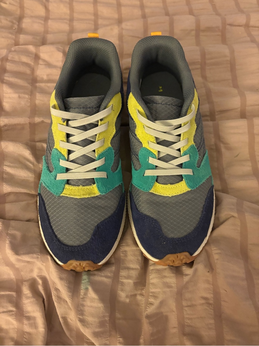 Merrell Kids Gray Navy Teal Yellow Athletic Sneakers